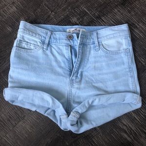 Light Denim High Waist Shorts